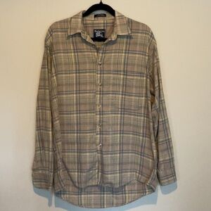 Burberry plaid collared button down, 100% imported cotton size Medium